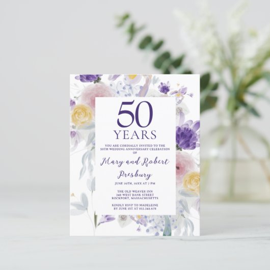 Begroting 50th Wedding Jubileum Floral (Staand voorkant)