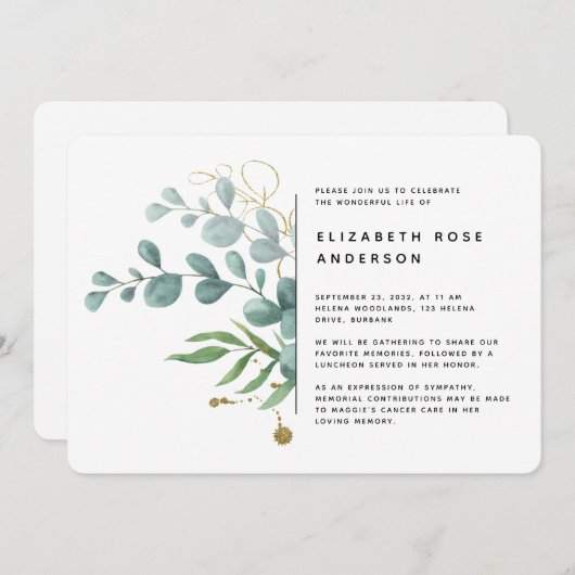 BEGROTING 5x7 Uitnodiging tot leven (Voorkant / Achterkant)