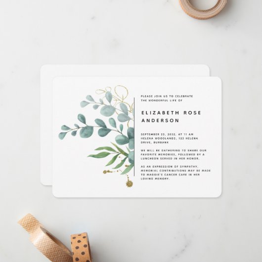 BEGROTING 5x7 Uitnodiging tot leven (Voorkant / Achterkant in situ)