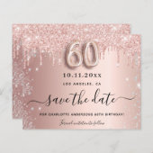 Begroting 60e verjaardag roos glitter sparen de da (Voorkant / Achterkant)