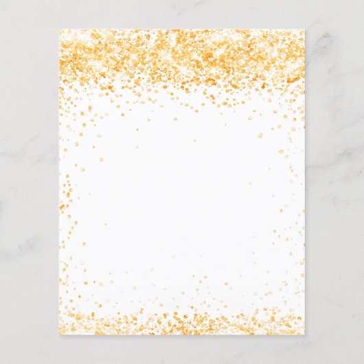 Begroting 60e verjaardag witte goudglitter uitnodi (Achterkant)