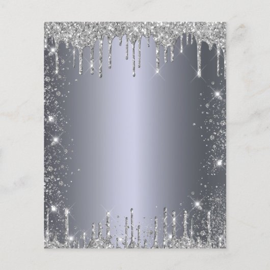 Begroting 60e verjaardag zilveren glitter-uitnodig (Achterkant)