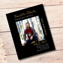 Begroting 60th Birthday Black Uitnodiging