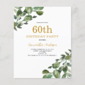 Begroting 60th Birthday Eucalyptus Invitation Flye Flyer (Voorkant)