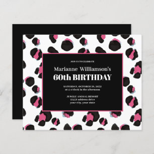 Begroting 60th Birthday Feminine PINK LEOPARD PRIN