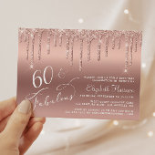 Begroting 60th Birthday Glitter Roos Gold Invitati