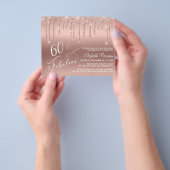 Begroting 60th Birthday Glitter Roos Gold Invitati Flyer (Hand)