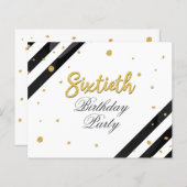 Begroting 60th Birthday Gold Glitter Birthday Part (Voorkant / Achterkant)