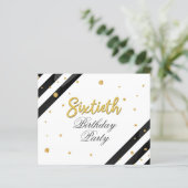 Begroting 60th Birthday Gold Glitter Birthday Part (Staand voorkant)