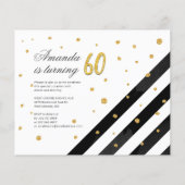 Begroting 60th Birthday Gold Glitter Birthday Part (Achterkant)