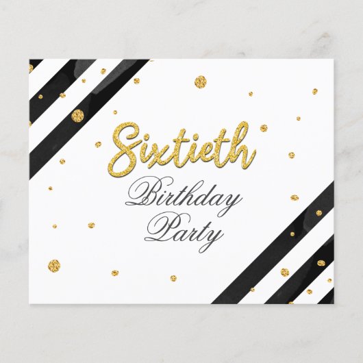 Begroting 60th Birthday Gold Glitter Birthday Part (Voorkant)