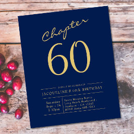 Begroting 60th Birthday Invitation Navy Blue Flyer