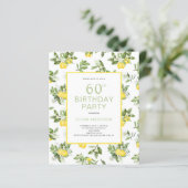 Begroting 60th Birthday Lemon Citrus Invitation (Staand voorkant)