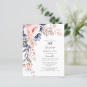 Begroting 60th Birthday Pink Floral Party Invitati (Staand voorkant)