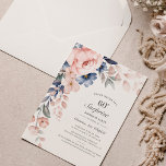 Begroting 60th Birthday Pink Floral Script Invitat<br><div class="desc">Dusty Blue Pink Floral verrassend 60th Birthday party budget nodigt u uit om eenvoudig aan te passen met uw partijdetails door op de knop 'Personalize' te klikken.</div>