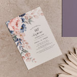 Begroting 60th Birthday Pink Floral Script Invitat<br><div class="desc">Dusty Blue Pink Floral verrassend 60th Birthday party budget nodigt u uit om eenvoudig aan te passen met uw partijdetails door op de knop 'Personalize' te klikken.</div>