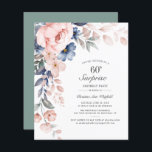 Begroting 60th Birthday Pink Floral Script Invitat<br><div class="desc">Dusty Blue Pink Floral verrassend 60th Birthday party budget nodigt u uit om eenvoudig aan te passen met uw partijdetails door op de knop 'Personalize' te klikken.</div>