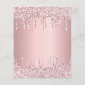 Begroting 60th Birthday roze stoffige roos glitter (Achterkant)