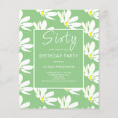Begroting 60th Birthday White Floral Invitation (Voorkant)