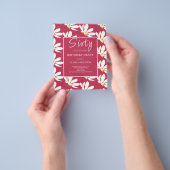 Begroting 60th Birthday White Floral Invitation Flyer (Hand)