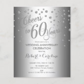 Begroting 60th Jubileum - Silver White Invite Flyer (Voorkant)