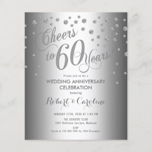Begroting 60th Jubileum - Silver White Invite Flyer