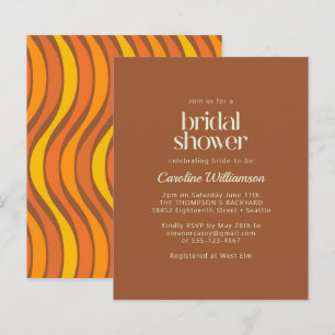 Begroting 70 s Wavy Lines Oranje bruin Vrijgezelle