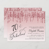 Begroting 70e verjaardag Glitter Roos Gold Pink Ui (Voorkant / Achterkant)