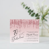 Begroting 70e verjaardag Glitter Roos Gold Pink Ui (Staand voorkant)