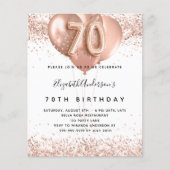 Begroting 70e verjaardag roos gouden ballonnen uit (Voorkant)