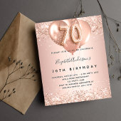 Begroting 70e verjaardag roos gouden ballonnen uit