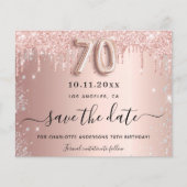 Begroting 70e verjaardag roos sparen de datumkaart (Voorkant)