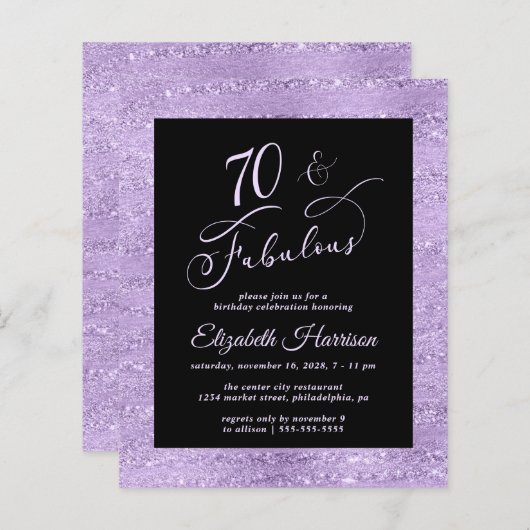 Begroting 70e verjaardag van het Elegant-Paars (Voorkant / Achterkant)