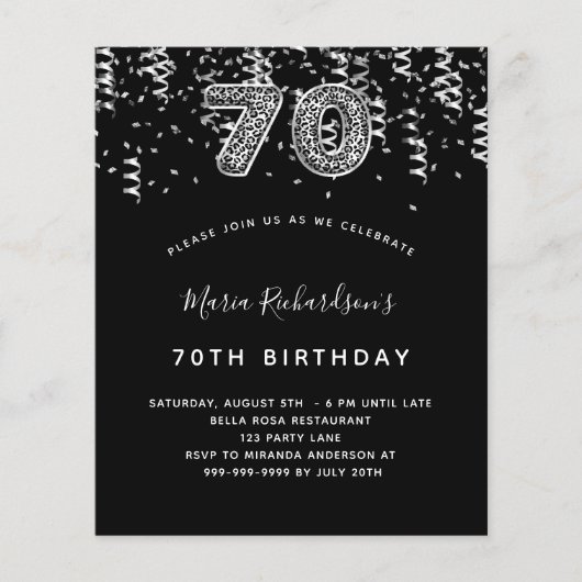 Begroting 70e verjaardag zwarte schierluipaard (Voorkant)