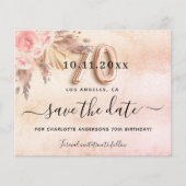 Begroting 70e verjaardagspampas roos behalve datum (Voorkant)