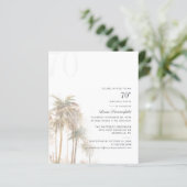 Begroting 70th Birthday Party Palm Tree Invitation (Staand voorkant)
