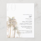 Begroting 70th Birthday Party Palm Tree Invitation (Voorkant)
