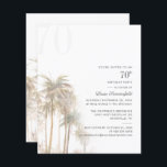 Begroting 70th Birthday Party Palm Tree Invitation<br><div class="desc">De moderne palmbomen van de 70e verjaardag nodigt u de sjabloon gemakkelijk aan te passen door de "Personalize"knoop te klikken. Ideaal voor andere mijlpaaluitnodigingen die je graag wilt vieren met familie, vrienden en medewerkers. Maak deze kaart volledig opnieuw voor andere speciale gebeurtenissen die omhoog komen door de "Edit gebruikend de...</div>