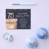 Begroting 75th Birthday Glitter Cake Invitation Flyer (Enkel)