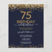 Begroting 75th Birthday Glitter Invitation Flyer (Voorkant)