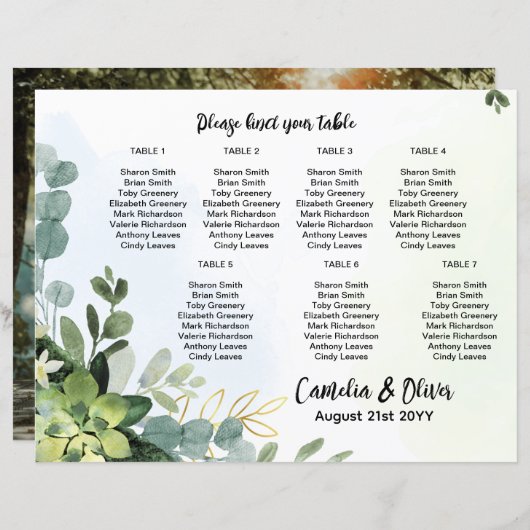 BEGROTING 7 Tafelbruiloft - Grafiek Greenery (Voorkant / Achterkant)