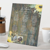 BEGROTING 7Tafel Rustic Hout ZONNEBLOEMEN FOTO ZIT Reclamebord Met Voetstuk (Insitu)