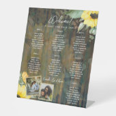 BEGROTING 7Tafel Rustic Hout ZONNEBLOEMEN FOTO ZIT Reclamebord Met Voetstuk (Voorkant)