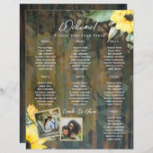 BEGROTING 7Tafel Rustiek Hout ZONNEBLOEMEN FOTO ZI (Voorkant / Achterkant)