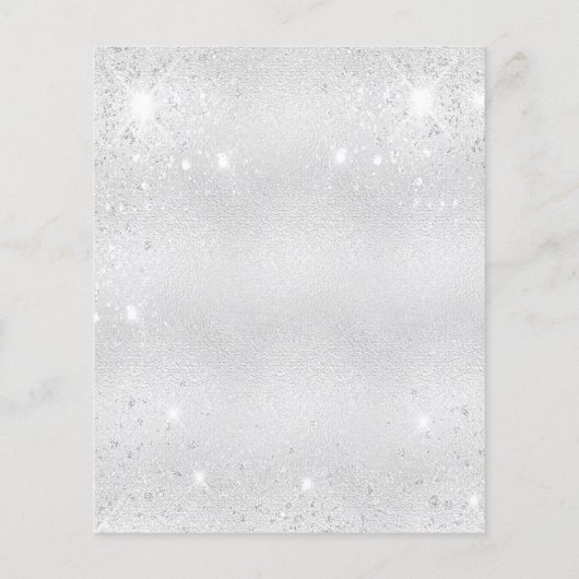 Begroting 80e verjaardag Silver Glitter-uitnodigin (Achterkant)