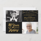 Begroting 80th Birthday 2 Uitnodiging voor fotobew (Voorkant)