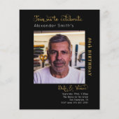 Begroting 80th Birthday Black Uitnodiging Flyer (Voorkant)