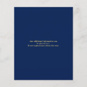 Begroting 80th Birthday Invitation Navy Blue Flyer (Achterkant)