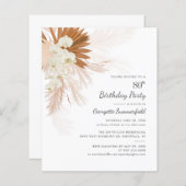 Begroting 80th Birthday Party Pampas Grass Invitat (Voorkant / Achterkant)