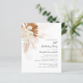 Begroting 80th Birthday Party Pampas Grass Invitat (Staand voorkant)